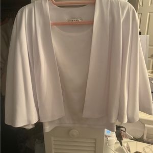 Alice + Olivia White Women's Cropped Blazer